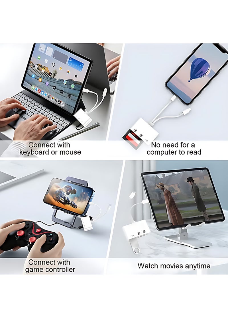 CLAVON قارئ بطاقة SD لجهاز iPhone، قارئ بطاقة USB C MicroSD 3 في 2، محول Micro SD إلى Type C مع فتحة بطاقة SD/TF، عارض بطاقة الكاميرا قارئ بطاقة SD لجهاز iPad/Huawei/iPhone 15 - Image 5